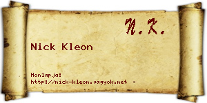 Nick Kleon névjegykártya